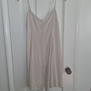 Forever 21 Beige Button-Front Slip Dress
